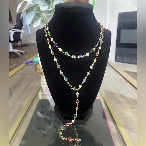 Multicolor Gold-Plated Necklace - Picture 2 of 4